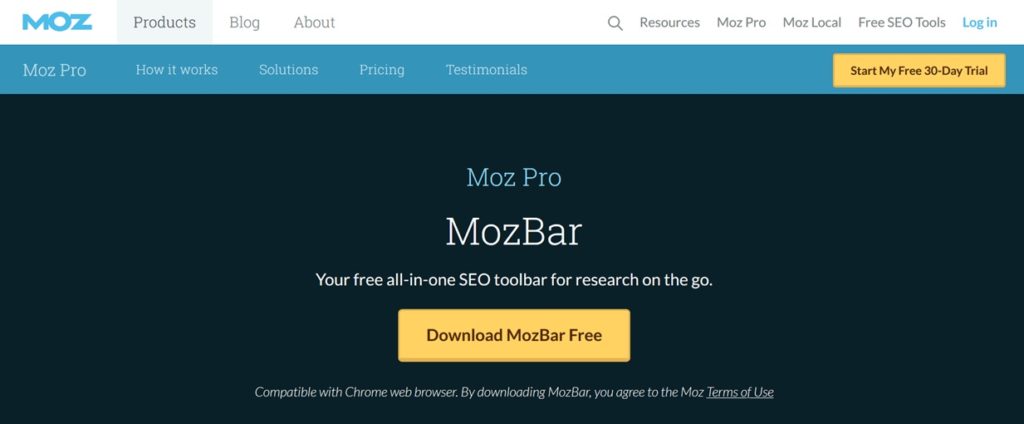 ブログツール⑱：Mozbar（モズバー）【ドメインの強さ分析ツール】